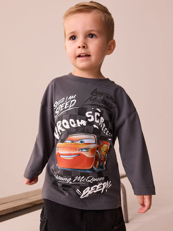Charcoal Grey Disney Cars Long Sleeve T-Shirt (9mths-8yrs)