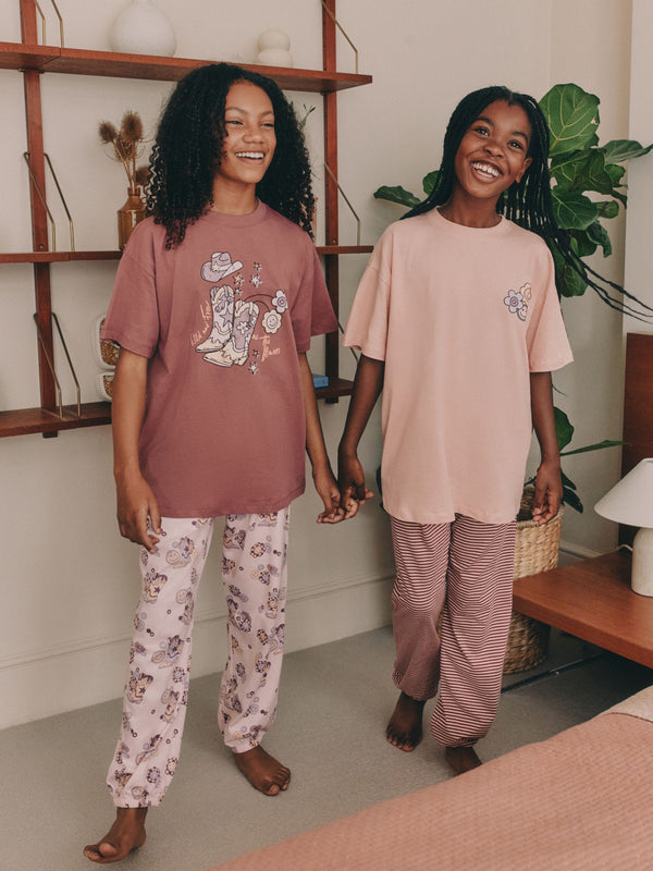 Pink Cowgirl Jogger Pyjamas 2 Pack (3-16yrs)
