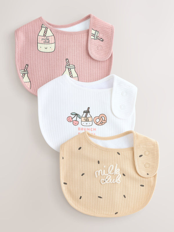 Berry Pink Food Character Baby Bibs 3 Pack