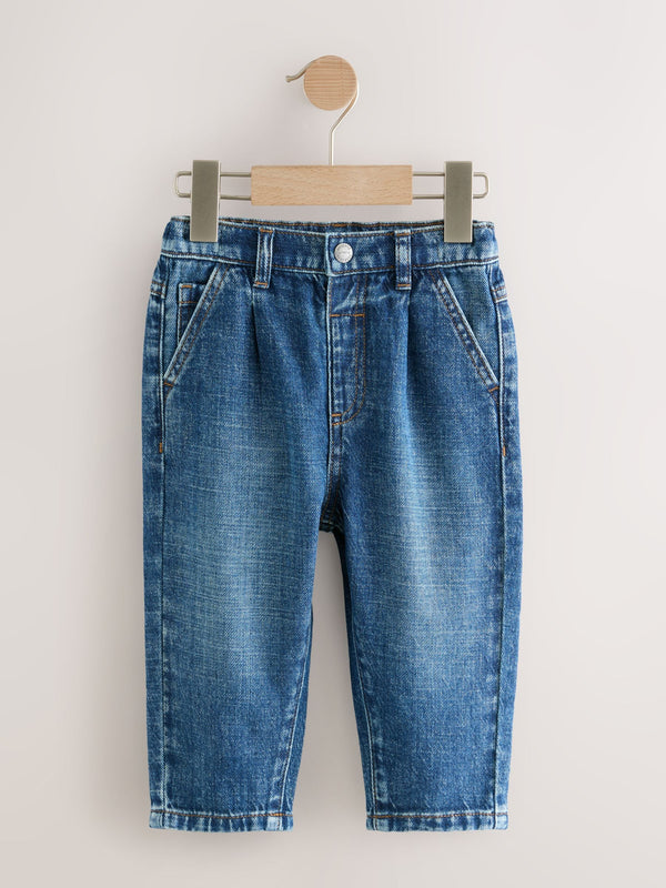 Mid Blue Denim Pleat Front Jeans (3mths-7yrs)