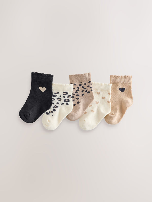 Monochrome Baby Socks 5 Pack (0mths-2yrs)
