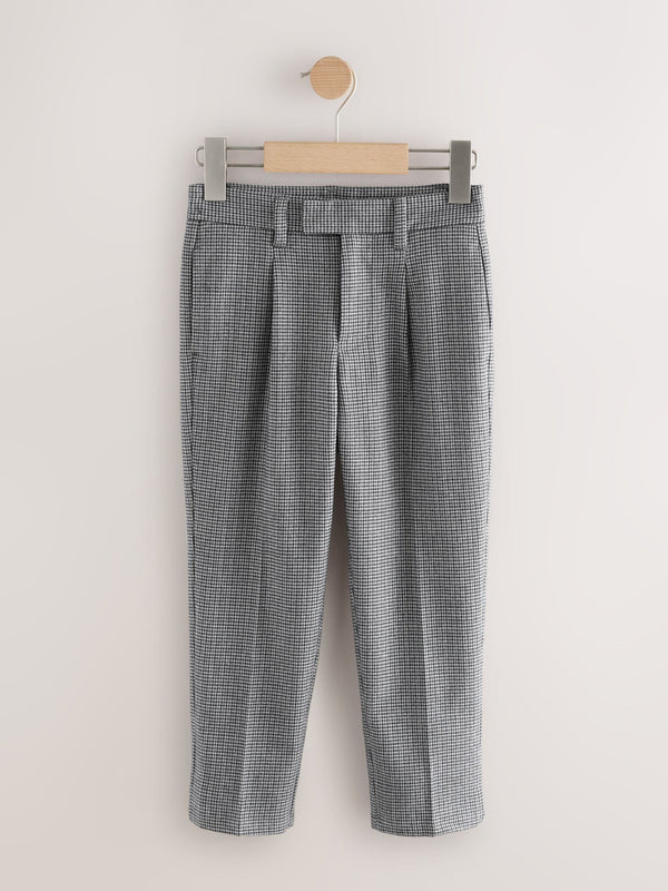 Grey Smart Check Trousers (3-16yrs)