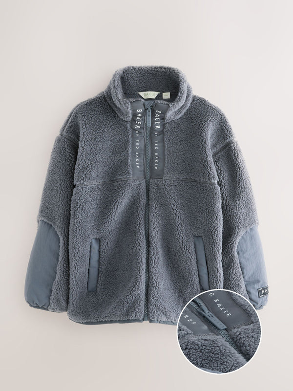Baker by Ted Baker Grey Borg Zip Through Fleece