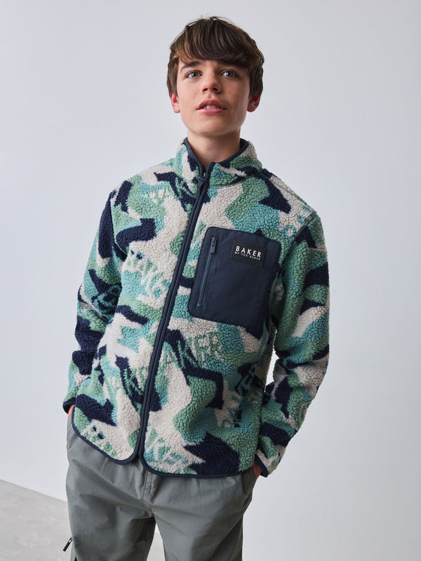 Baker by Ted Baker Green Borg Camo Fleece