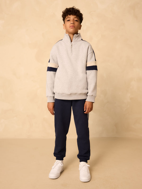 Grey Funnel Zip Neck Sweatshirt and Joggers Set (3-16yrs)