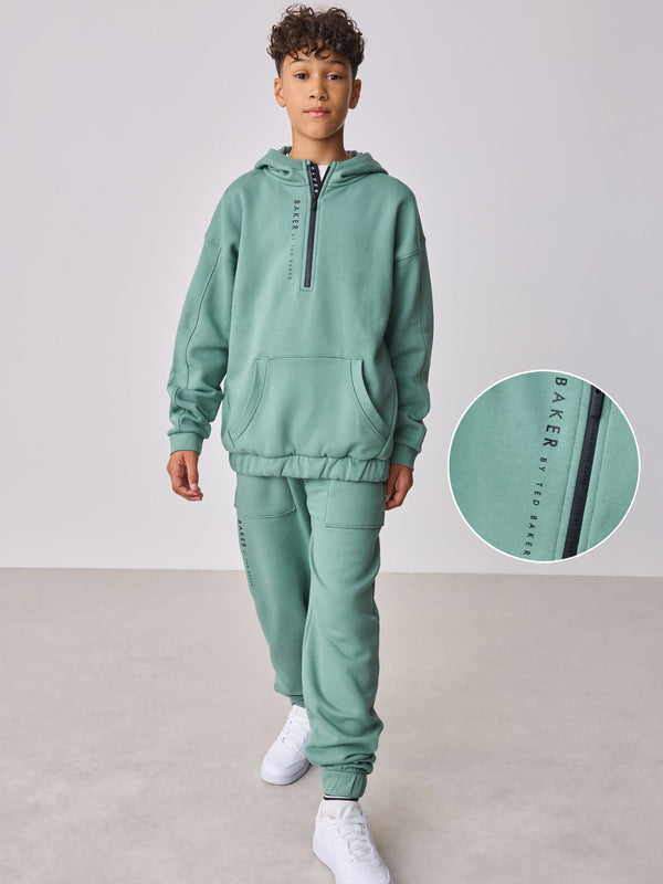 Baker by Ted Baker Green Zip Funnel Neck Sweatshirt and Joggers Set