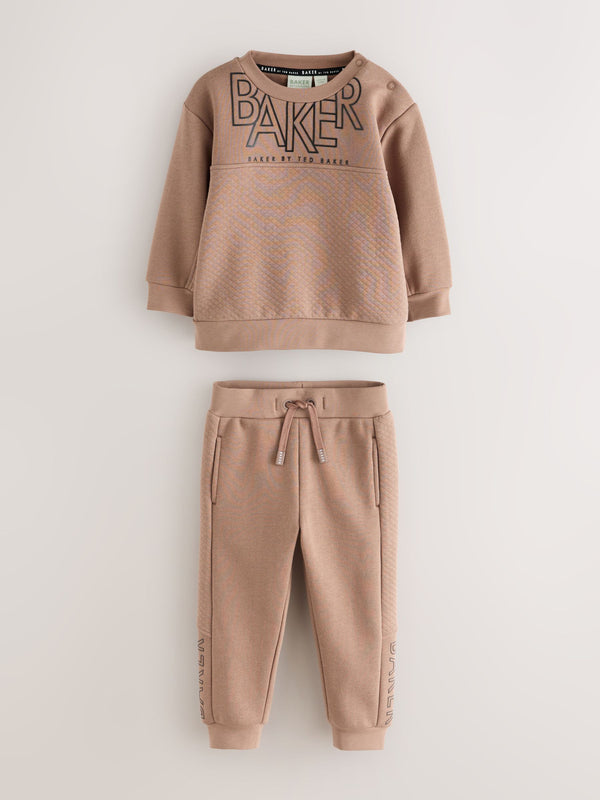 Baker by Ted Baker Stone Quilted Sweatshirt and Joggers Set