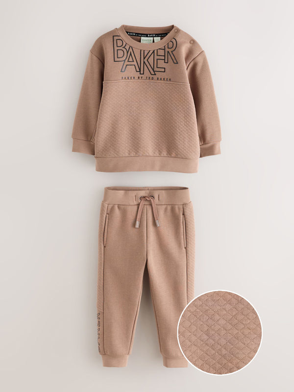 Baker by Ted Baker Stone Quilted Sweatshirt and Joggers Set