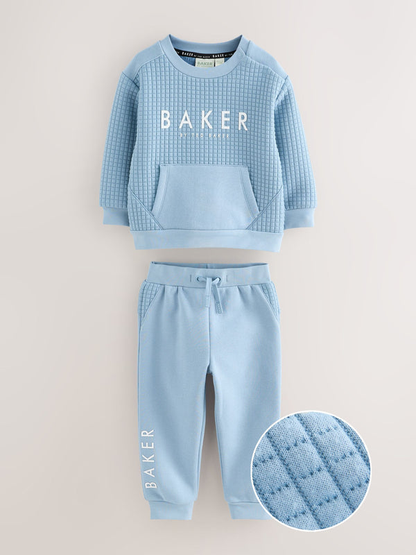Baker by Ted Baker Blue Quilted Sweater and Joggers Set