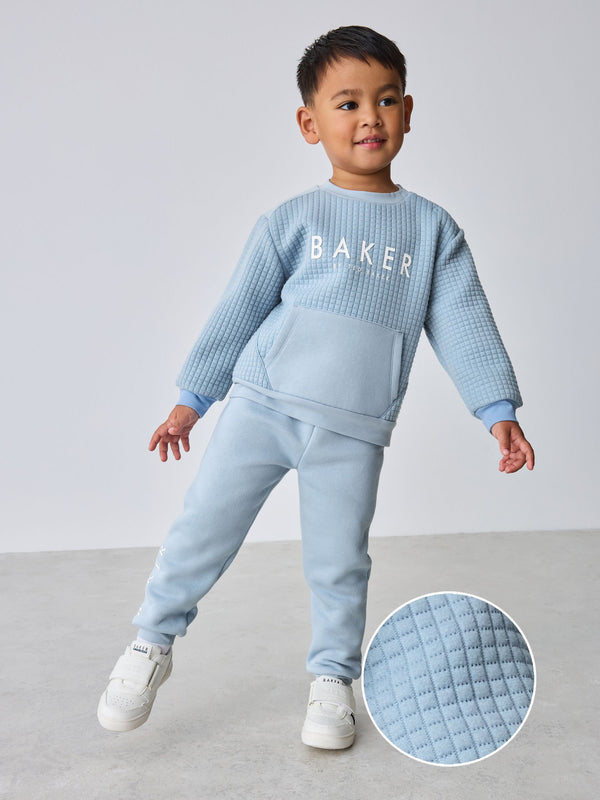 Baker by Ted Baker Blue Quilted Sweater and Joggers Set