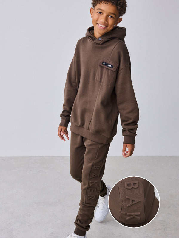 Baker by Ted Baker Oversized Brown Hoodie and Joggers Set