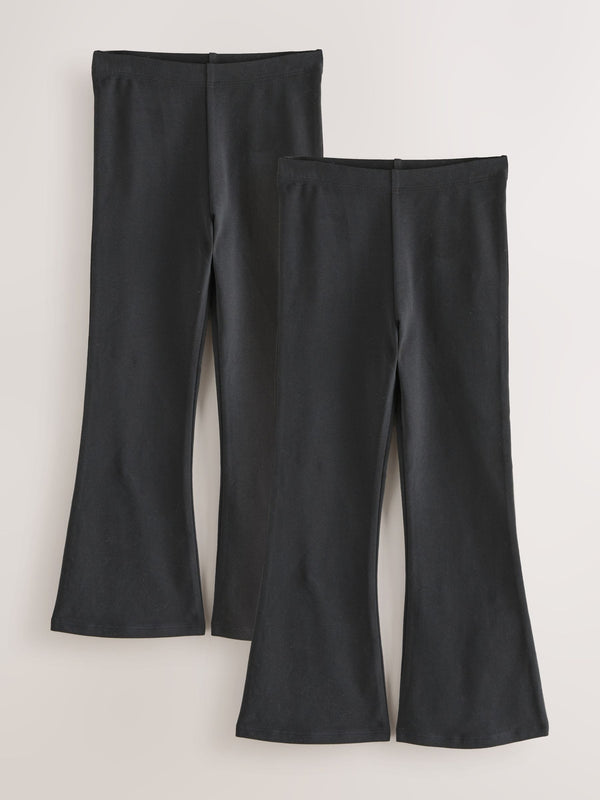 Black 2 Pack Flared Leggings (3-16yrs)