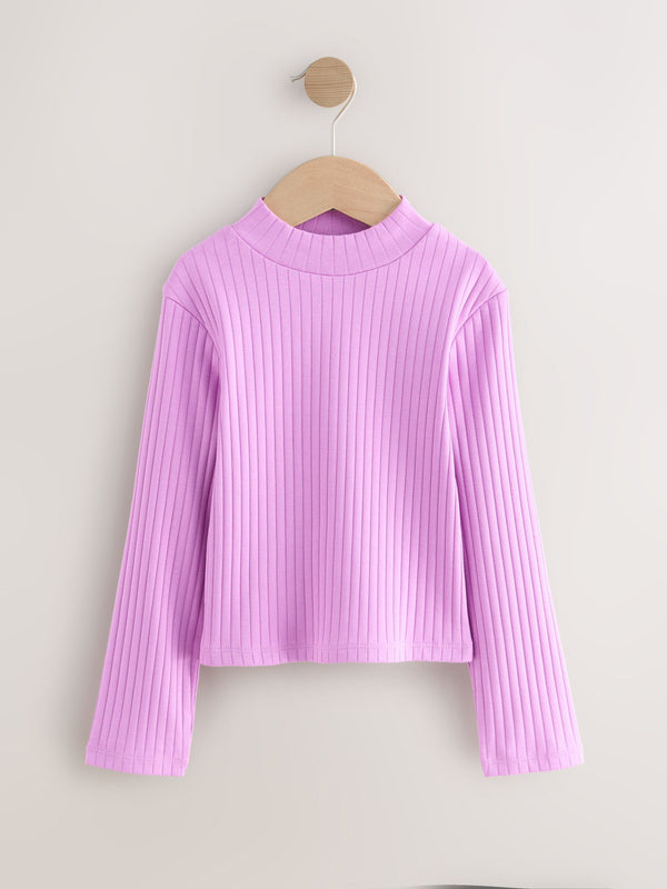 Purple High Neck Long Sleeve Top (3-16yrs)