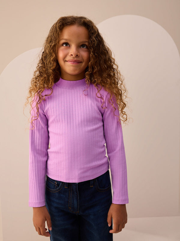 Purple High Neck Long Sleeve Top (3-16yrs)