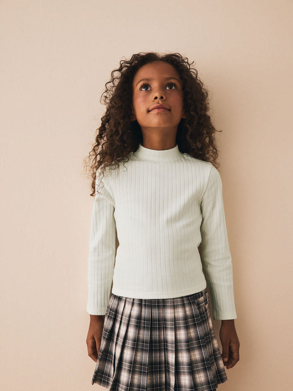 Cream High Neck Long Sleeve Top (3-16yrs)