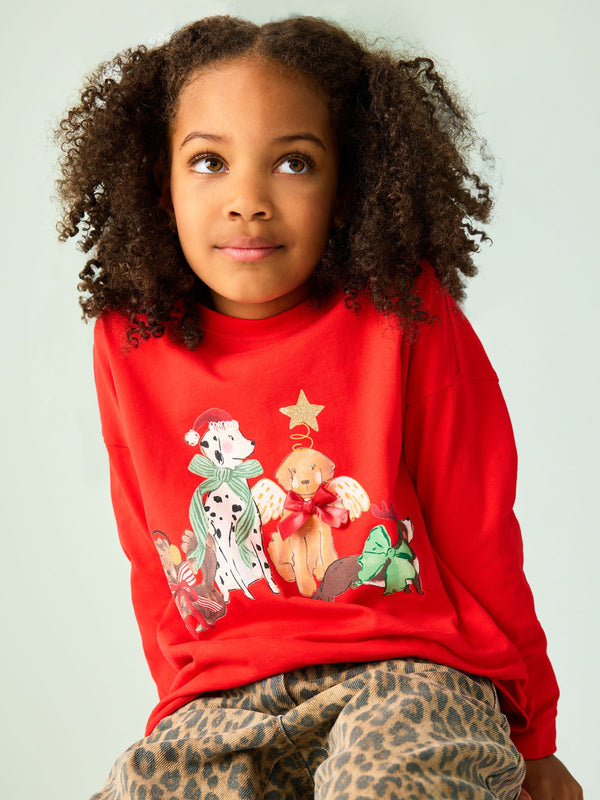 Red Dogs Long Sleeve Top (3-16yrs)