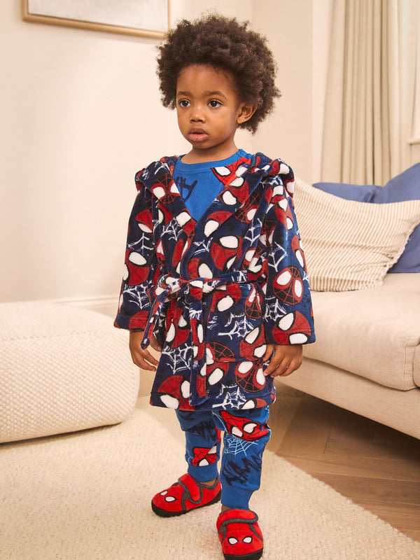 Navy Spiderman Fleece License Robe (12mths-10yrs)