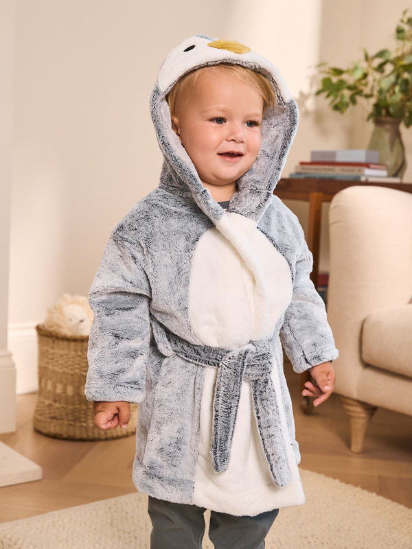 Grey/White Penguin Robe (9mths-12yrs)