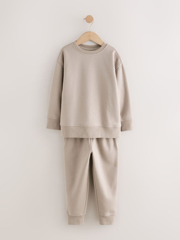 Stone Single Cosy Fleece Pyjamas (3-16yrs)