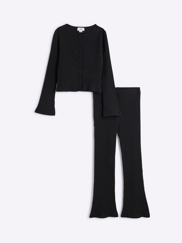River Island Black Long Sleeve Cardigan Set