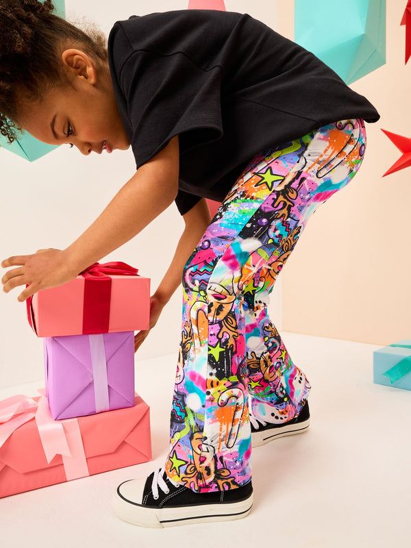 Christmas Graffiti Flare Leggings (3-16yrs)