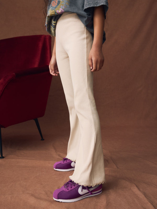 Neutral 1 Pack Rib Flare Leggings (3-16yrs)