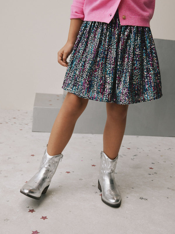 Blue Rainbow Sequin Skirt (3-16yrs)