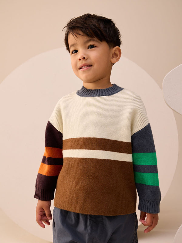Ecru/Brown Knitted Jumper (3mths-7yrs)