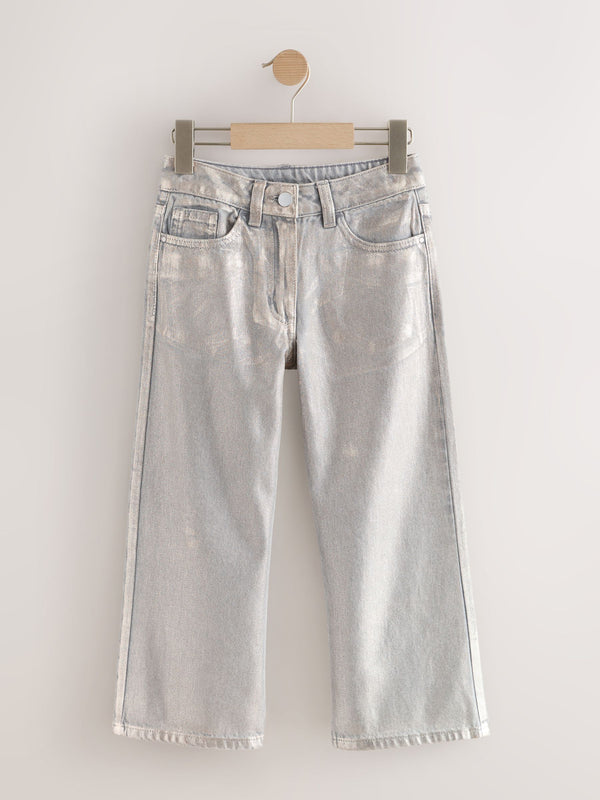 Champagne Gold Coated Wide Leg Jeans (3-16yrs)