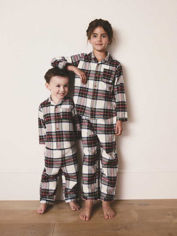 Red/White Check Matching Family Christmas Button Through Pyjamas (9mths-16yrs)