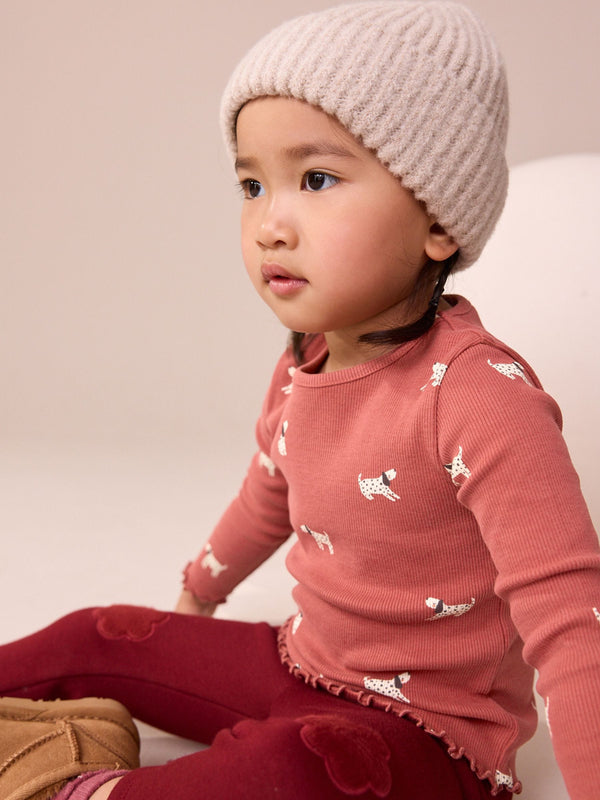 Red Dog Rib Long Sleeve T-Shirt (3mths-7yrs)
