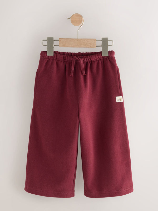 Burgundy Red Wide Leg Sweat Joggers (3mths-7yrs)