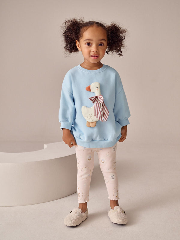Blue Bow Duck Sweatshirt & Leggings Set (3mths-7yrs)