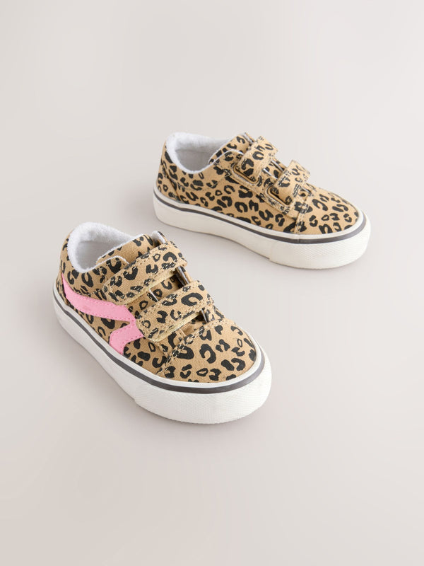Animal Print Wide Fit (G) Touch Fastening Trainers