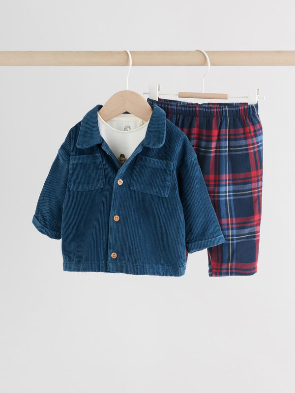 Navy/Red Bear Baby Shacket Top and Leggings Set (0mths-2yrs)