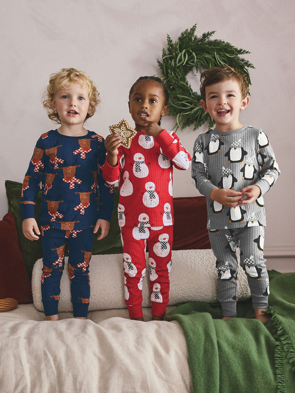 Red Xmas Snuggle Pyjamas 3 Pack (9mths-10yrs)