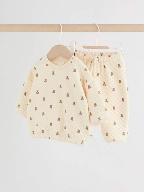 Neutral Bear Baby Quilted Sweat and Joggers Set (0mths-2yrs)