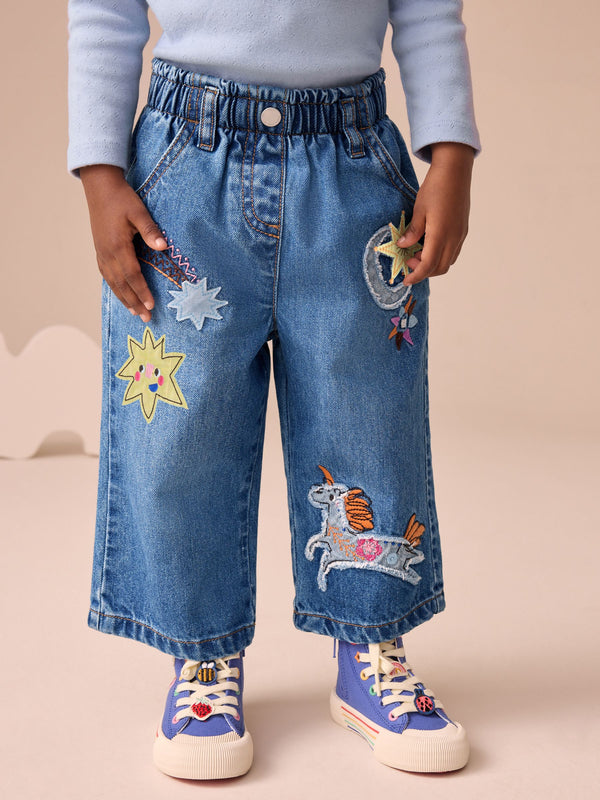 Denim Unicorn Embellished Jeans (3mths-7yrs)