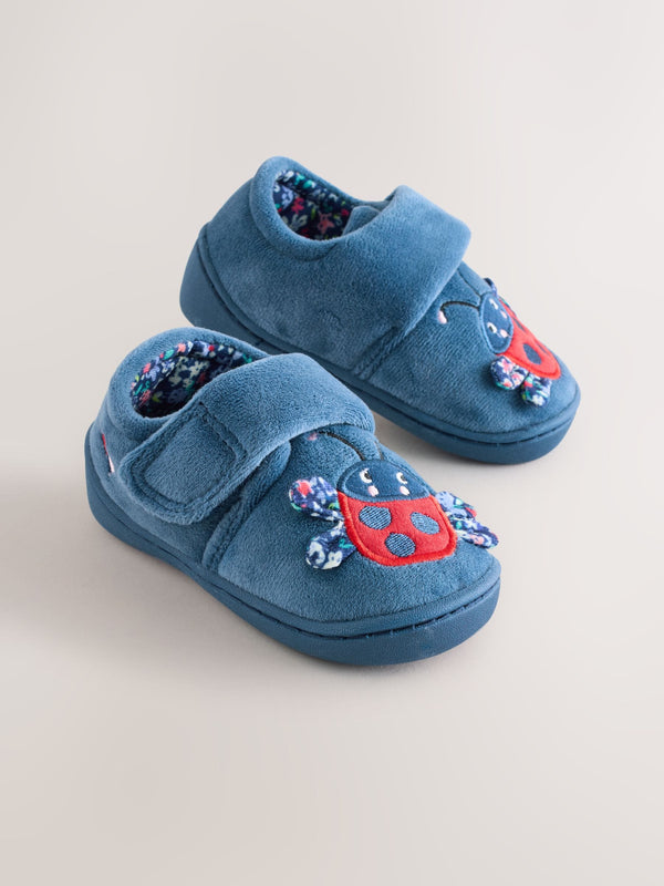 Blue Ladybird Cupsole Slippers