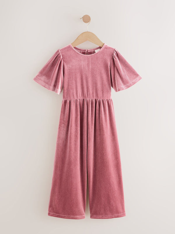 Pink Velour Jumpsuit (3-16yrs)