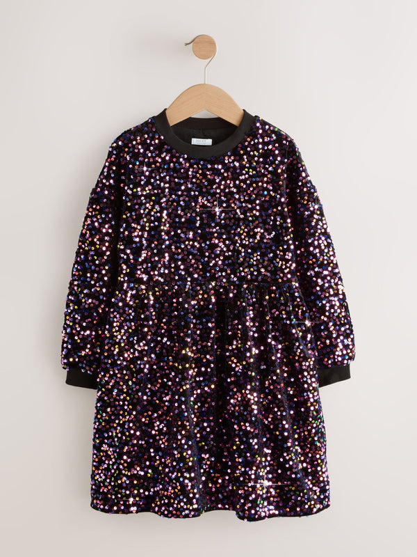 Multi Pink Sequin Dress (3-16yrs)