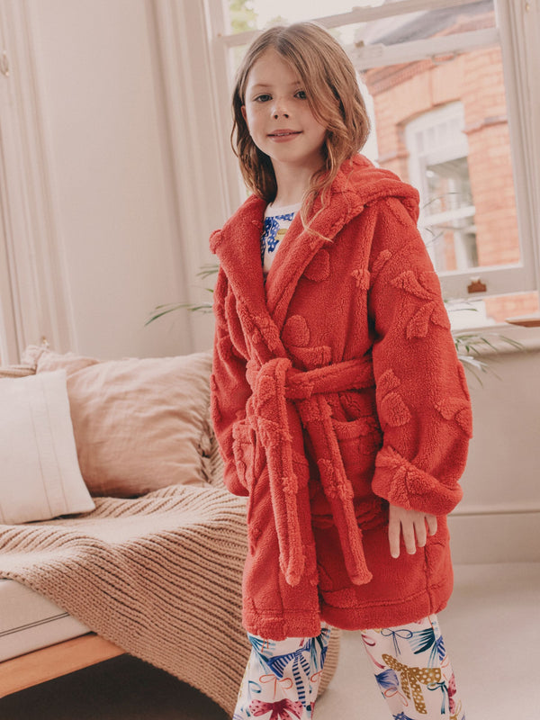 Red Bow Fleece Dressing Gown (9mths-16yrs)
