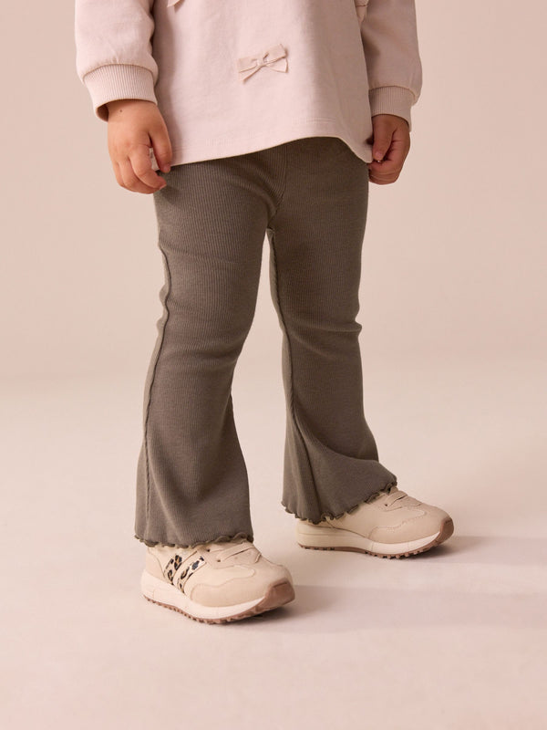 Chocolate Brown Rib Flare Leggings (3mths-7yrs)