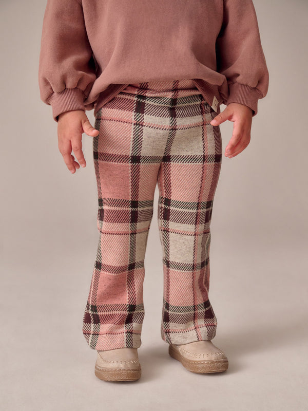 Pale Pink Check Rib Flare Leggings (3mths-7yrs)