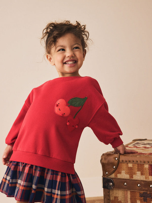 Red Sweat Check Dress (3mths-7yrs)