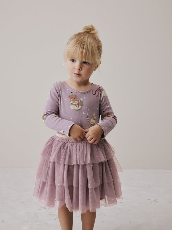 Purple Chracter Tutu Skirt Party Dress (3mths-7yrs)