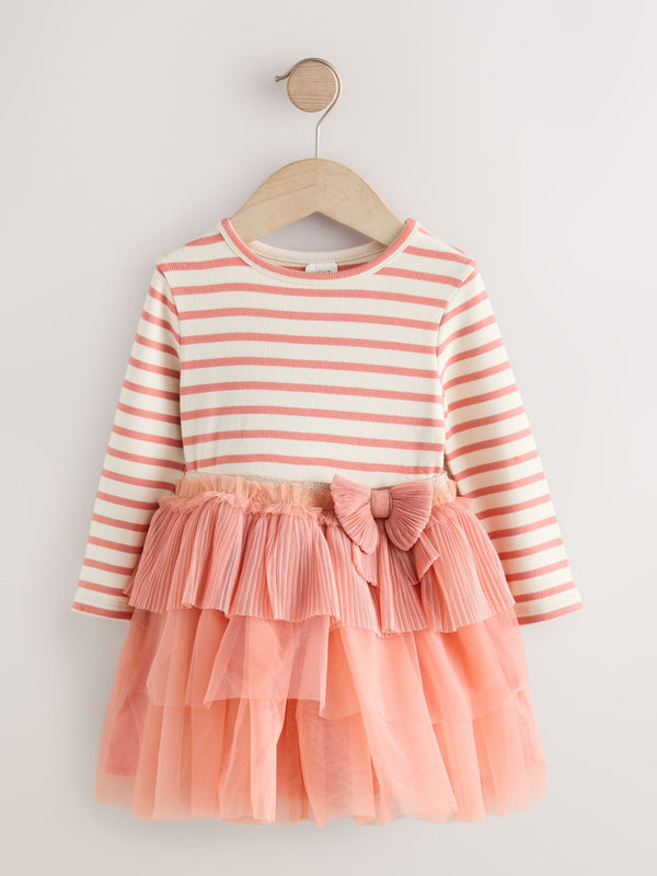 Pink Bow Long Sleeve Tutu Dress (3mths-7yrs)