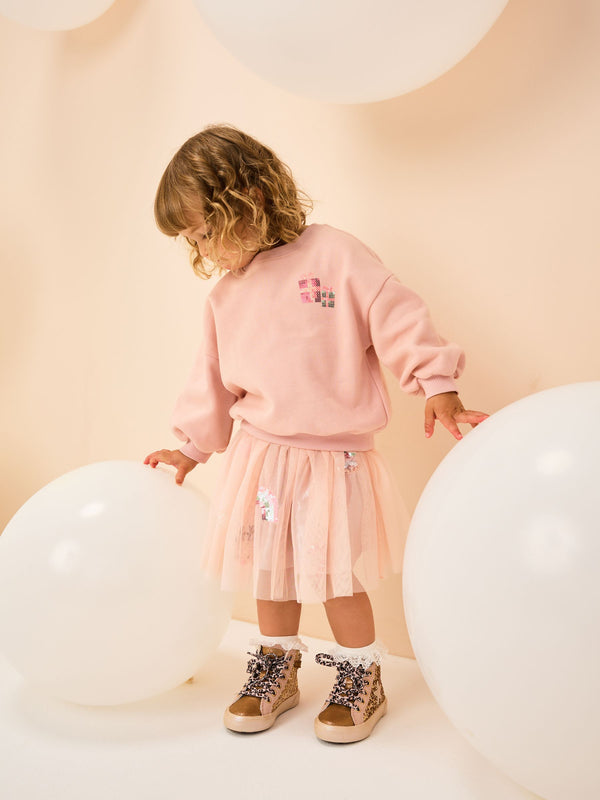 Pink Christmas Long Sleeve Top and Skirt Set (3mths-7yrs)