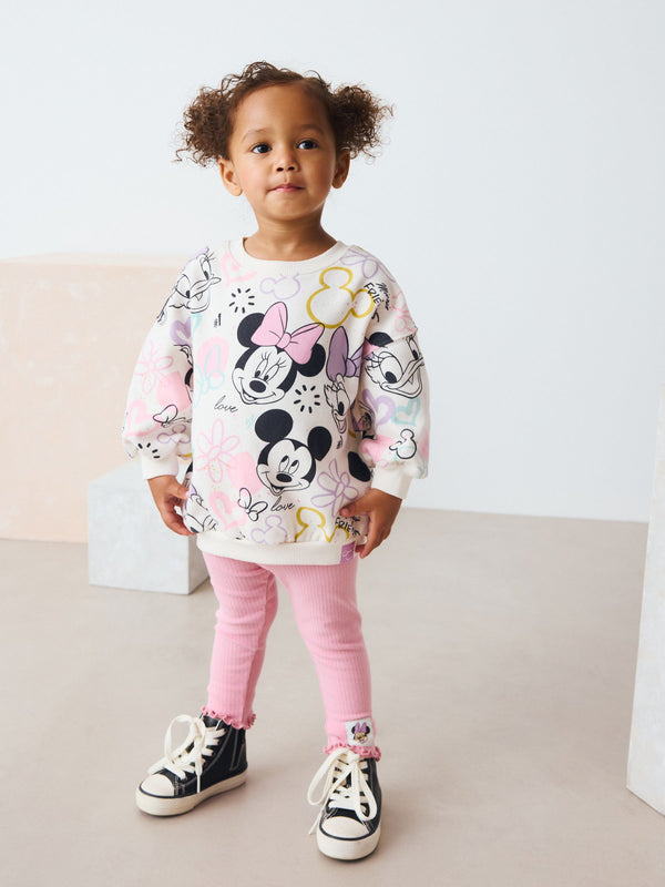 Pink Disney Minnie Mouse Long Sleeve Top and Leggings Set (3mths-7yrs)