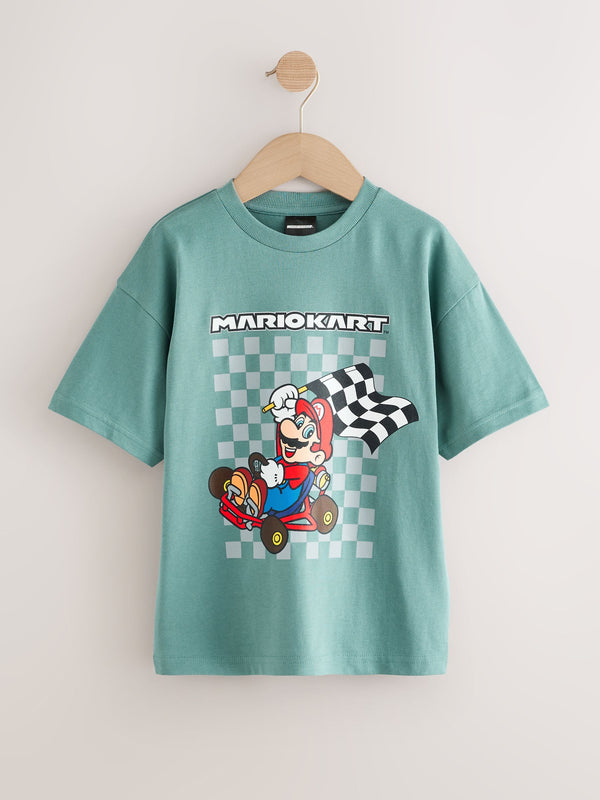 Mid Blue Mario Gaming T-Shirt (3-16yrs)